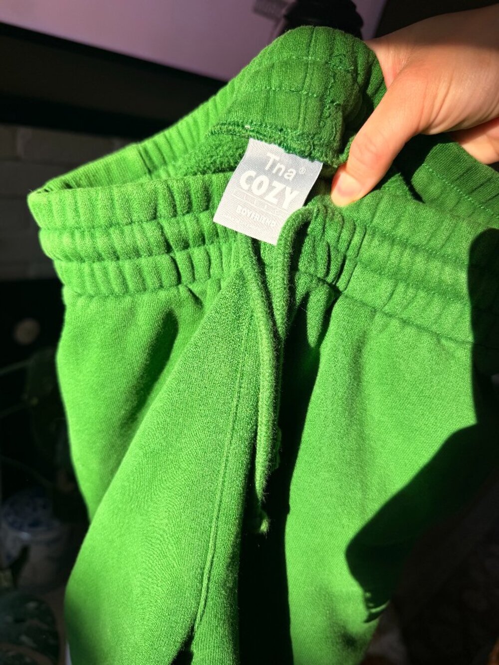Aritzia TNA Cozy Fleece Shorts Green Athleisure Off Duty Lounge